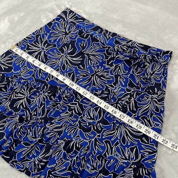 MICHAEL Michael Kors Blue Floral Ruffled Skirt Size M - Picture 12 of 13